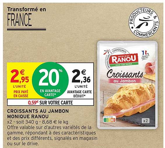 CROISSANTS AU JAMBON MONIQUE RANOU