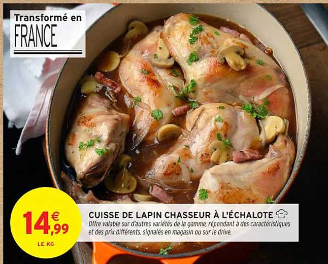 CUISSE DE LAPIN CHASSEUR À L'ÉCHALOTE