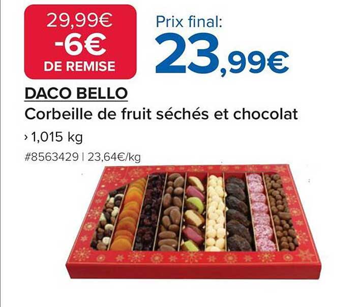 DACO BELLO Corbeille de fruit séchés et chocolat