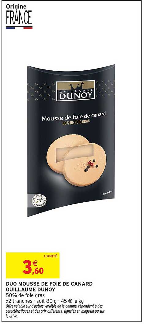 DUO MOUSSE DE FOIE DE CANARD GUILLAUME DUNOY