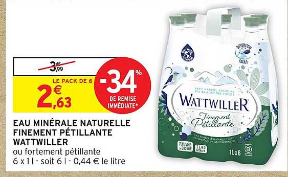 EAU MINÉRALE NATURELLE FINEMENT PÉTILLANTE WATTWILLER