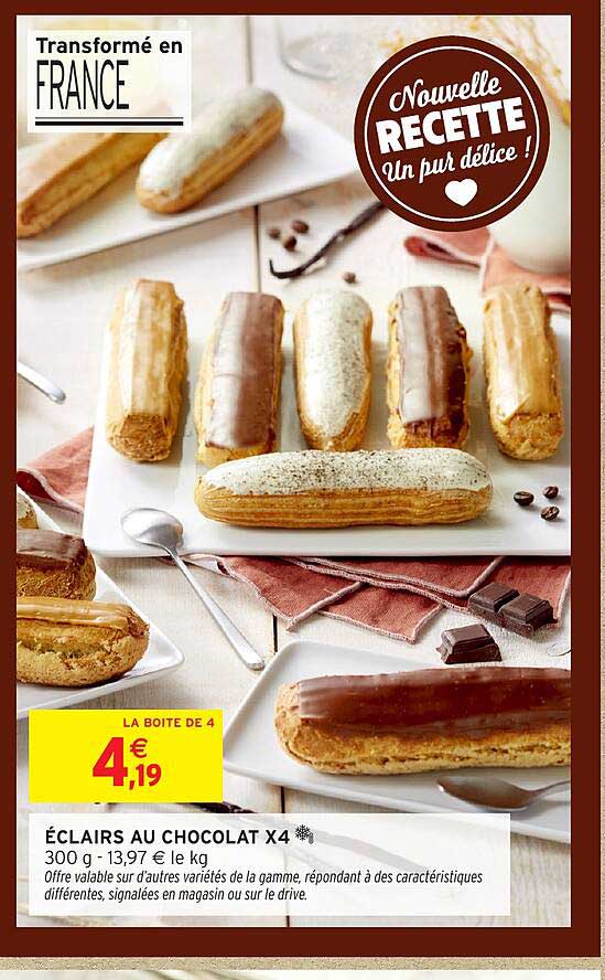 ÉCLAIRS AU CHOCOLAT X4