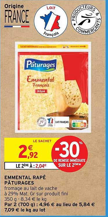 Emmental râpé Pâturages