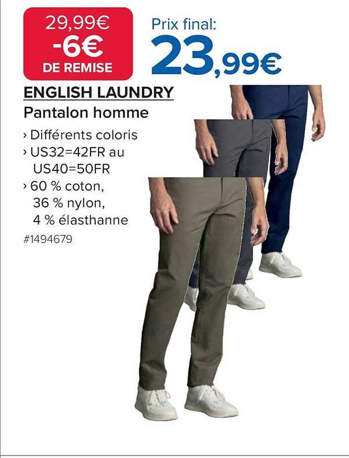 ENGLISH LAUNDRY Pantalon homme