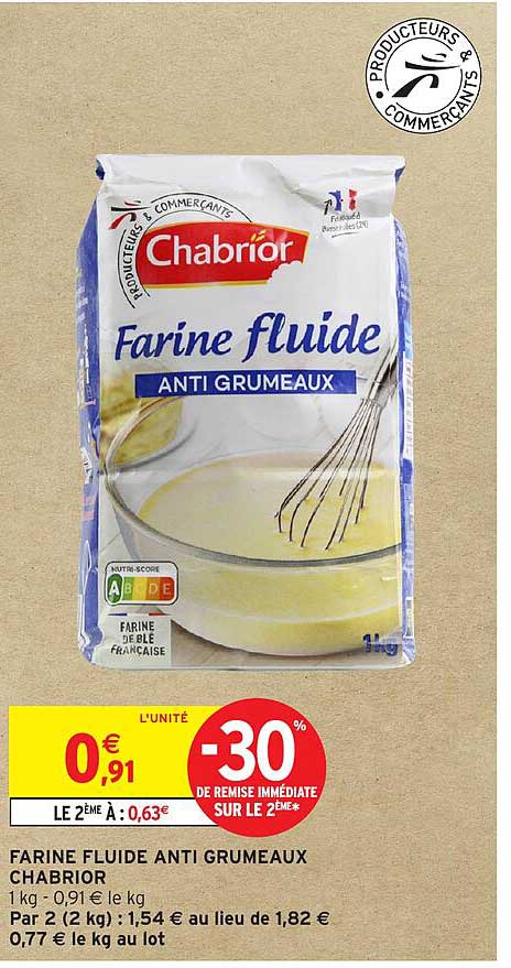 Farine fluide anti grumeaux Chabrior