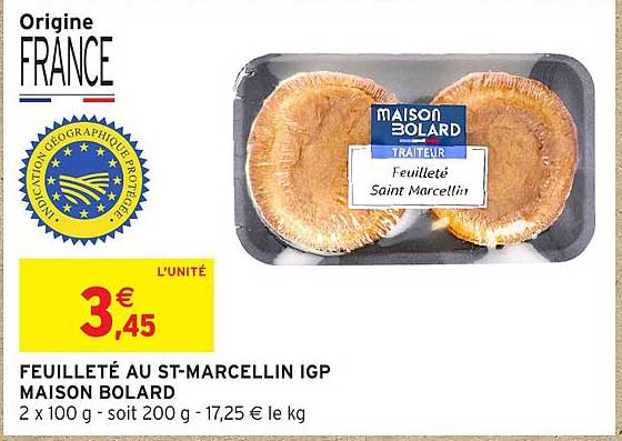 FEUILLETÉ AU ST-MARCELLIN IGP MAISON BOLARD