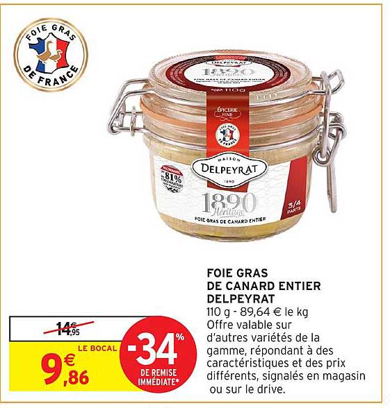 FOIE GRAS DE CANARD ENTIER DELPEYRAT