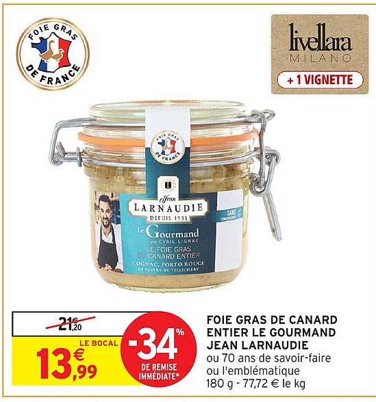 FOIE GRAS DE CANARD ENTIER LE GOURMAND JEAN LARNAUDIE