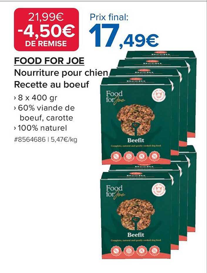 FOOD FOR JOE Nourriture pour chien Recette au boeuf