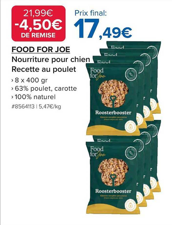 FOOD FOR JOE Nourriture pour chien Recette au poulet