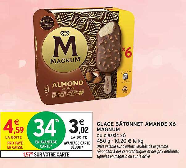 GLACE BÂTONNET AMANDE X6 MAGNUM