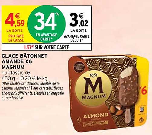 GLACE BÂTONNET AMANDE X6 MAGNUM