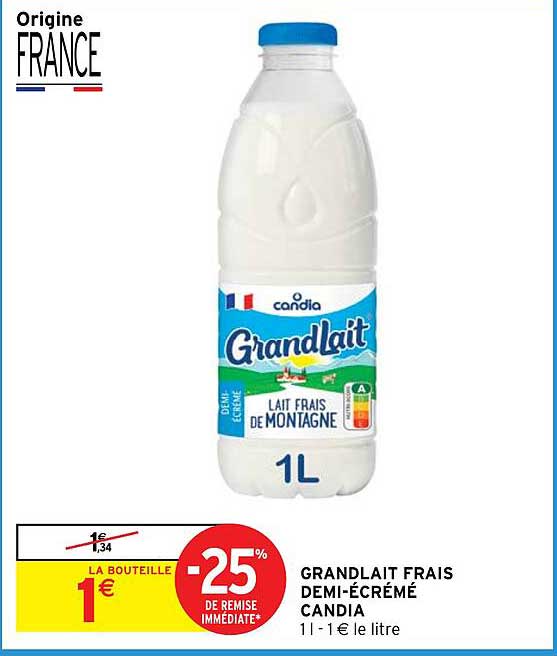 GRANDLAIT FRAIS DEMI-ÉCRÉMÉ CANDIA