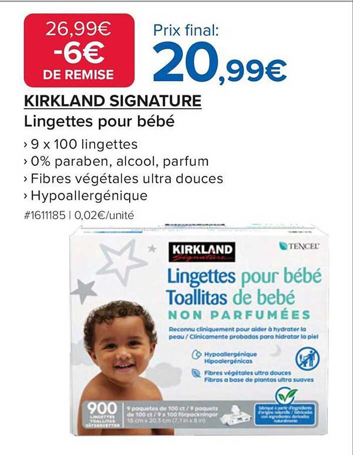 KIRKLAND SIGNATURE Lingettes pour bébé