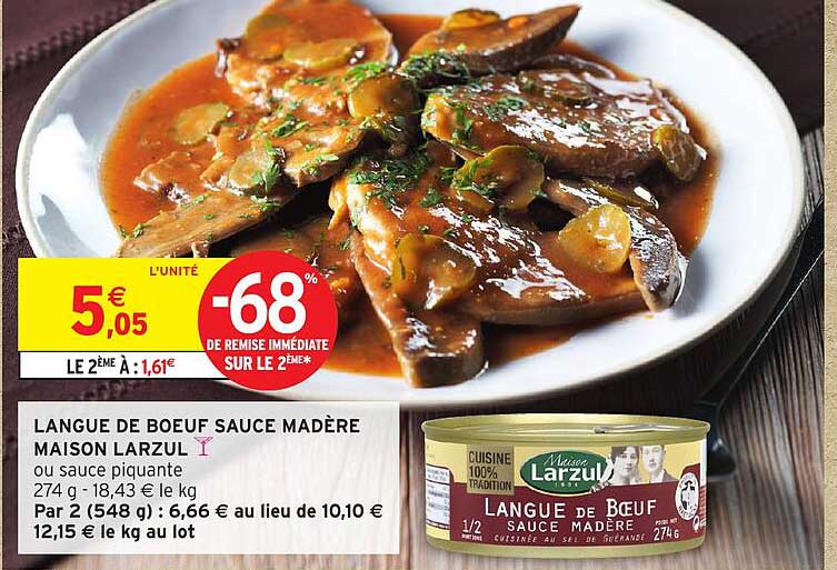 LANGUE DE BŒUF SAUCE MADÈRE MAISON LARZUL