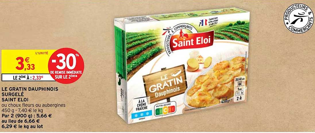 LE GRATIN DAUPHINOIS SURGELÉ SAINT ELOI