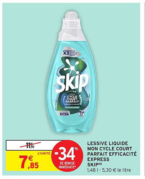 LESSIVE LIQUIDE MON CYCLE COURT PARFAIT EFFICACITÉ EXPRESS SKIP