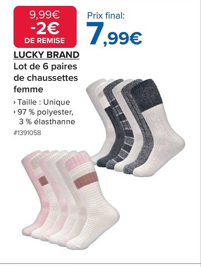 LOT DE 6 PAIRS DE CHAUSSETTES FEMME