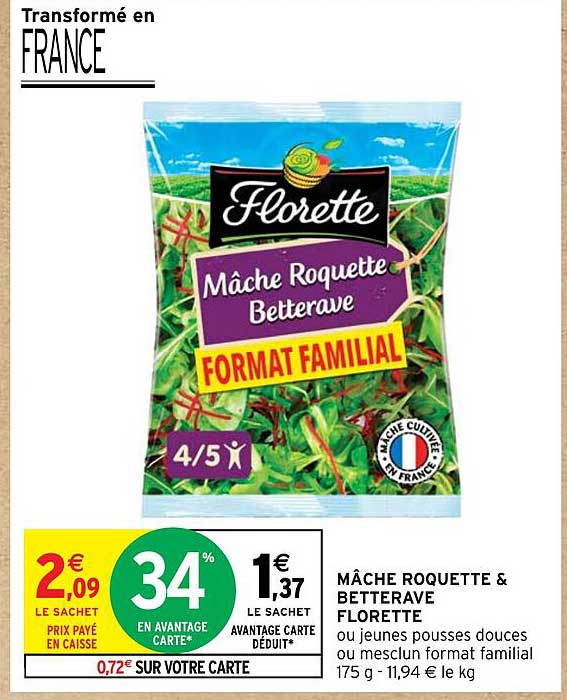 Mâche Roquette & Betterave Florette