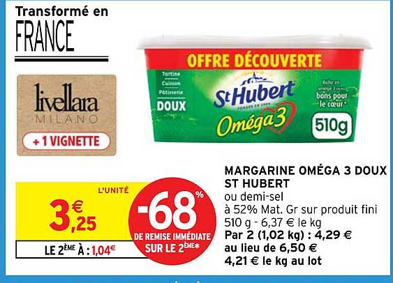 MARGARINE OMÉGA 3 DOUX ST HUBERT