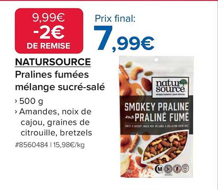 NATURSOURCE Pralines fumées mélange sucré-salé