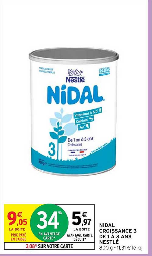 NIDAL CROISSANCE 3 DE 1 À 3 ANS NESTLÉ