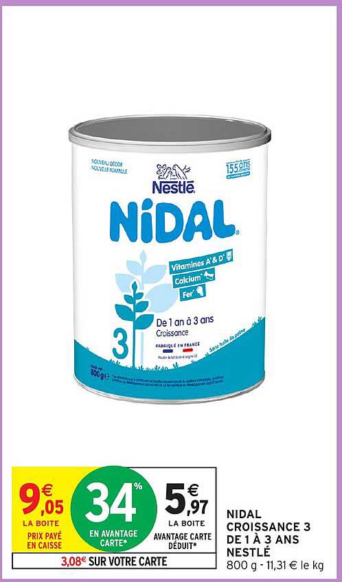 NIDAL CROISSANCE 3 DE 1 À 3 ANS NESTLÉ