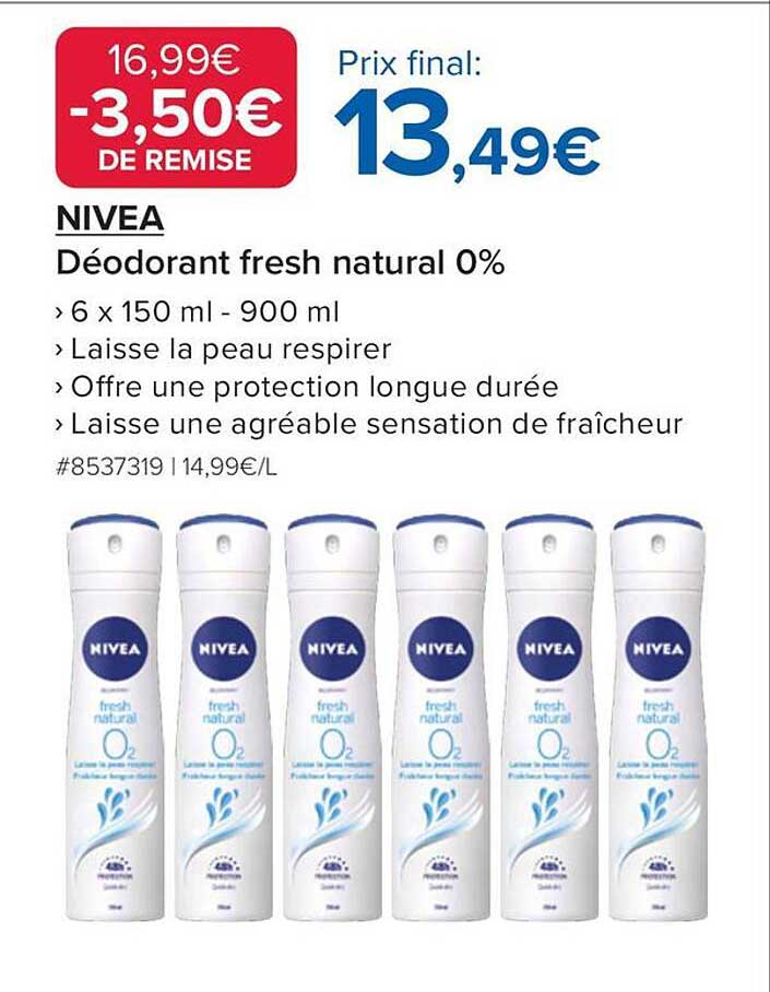 NIVEA Déodorant fresh natural 0%