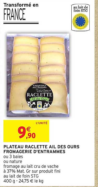 PLATEAU RACLETTE AIL DES OURS