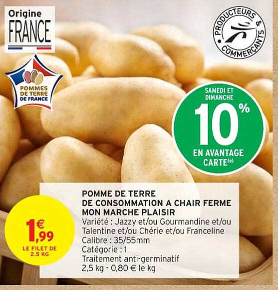 POMME DE TERRE DE CONSOMMATION A CHAIR FERME MON MARCHE PLAISIR