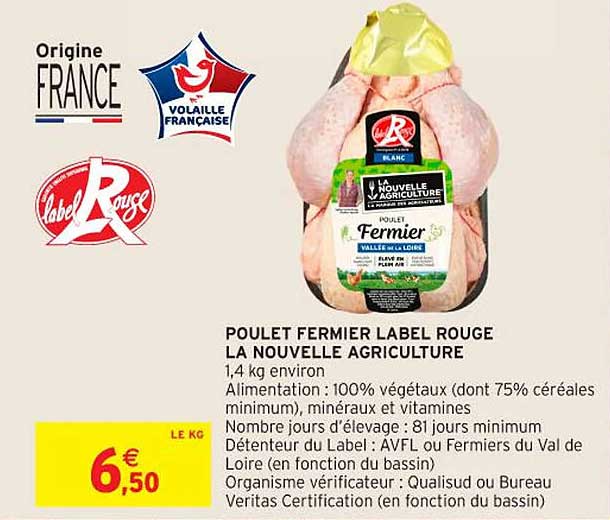 POULET FERMIER LABEL ROUGE LA NOUVELLE AGRICULTURE