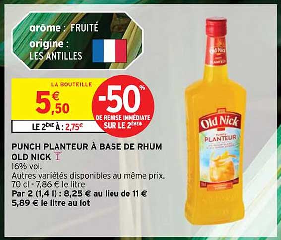 PUNCH PLANTEUR À BASE DE RHUM OLD NICK