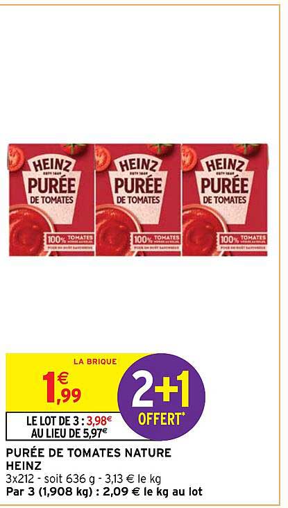 PURÉE DE TOMATES NATURE HEINZ