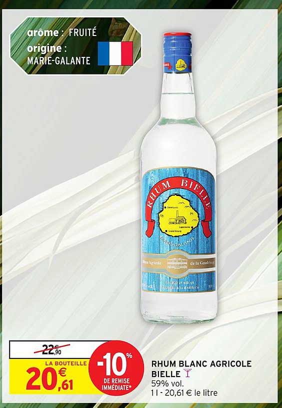 RHUM BLANC AGRICOLE BIELLE T