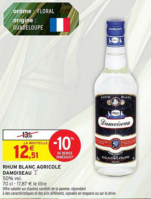 RHUM BLANC AGRICOLE DAMOISEAU