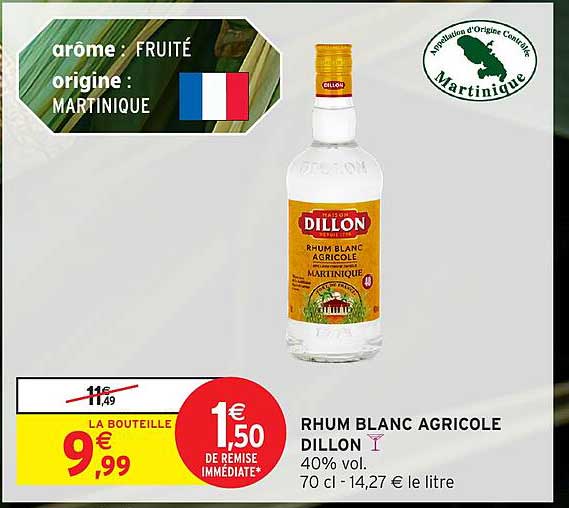 RHUM BLANC AGRICOLE DILLON