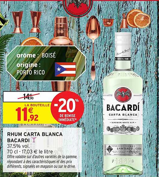 RHUM CARTA BLANCA BACARDI