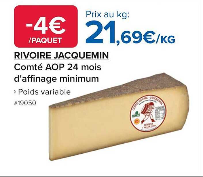 RIVOIRE JACQUEMIN Comté AOP 24 mois d'affinage minimum