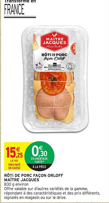 RÔTI DE PORC FAÇON ORLOFF MAÎTRE JACQUES