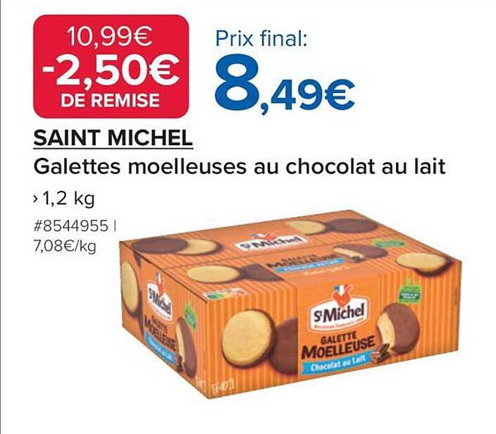 SAINT MICHEL  
Galettes moelleuses au chocolat au lait