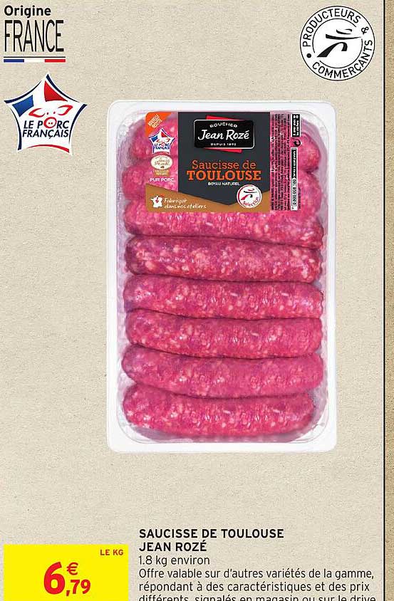 SAUCISSE DE TOULOUSE JEAN ROZÉ