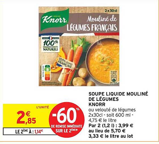 SOUPE LIQUIDE MOULINÉ DE LÉGUMES KNORR