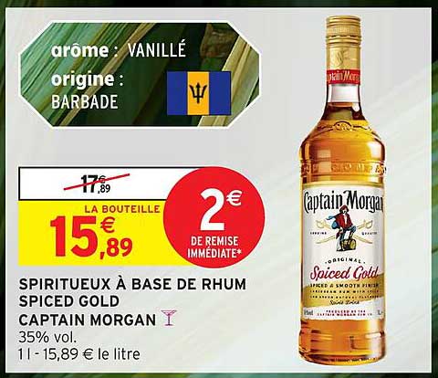 SPIRITUEUX À BASE DE RHUM SPICED GOLD CAPTAIN MORGAN