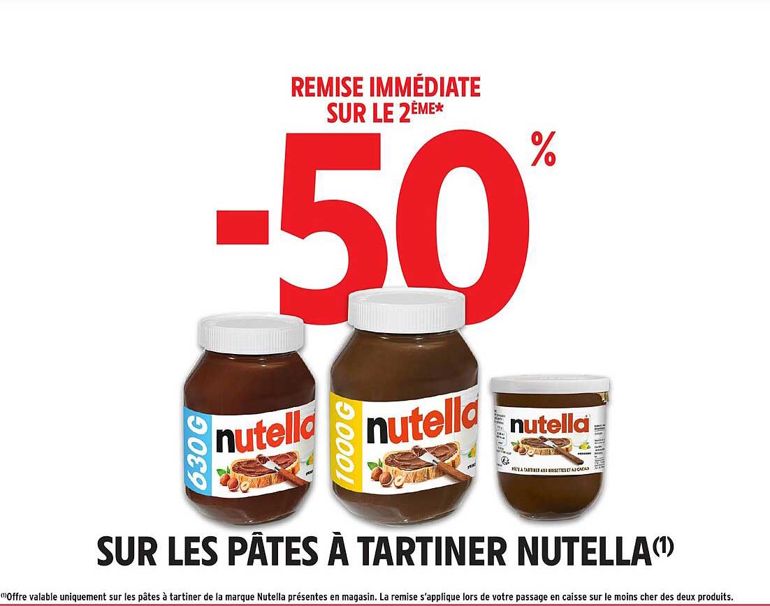 SUR LES PÂTES À TARTINER NUTELLA