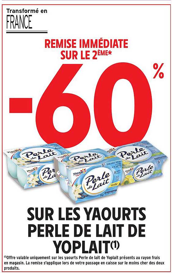 SUR LES YAOURTS PERLE DE LAIT DE YOPLAIT