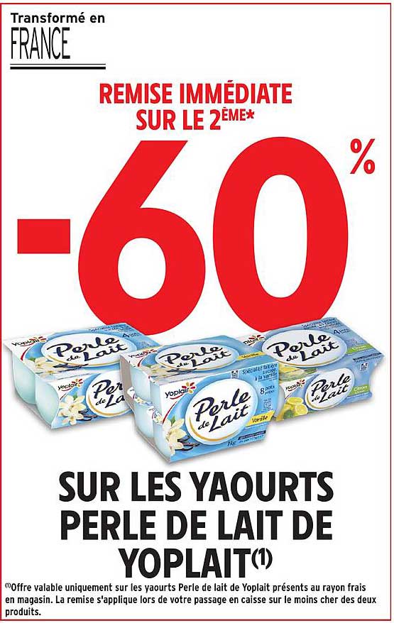 SUR LES YAOURTS PERLE DE LAIT DE YOPLAIT