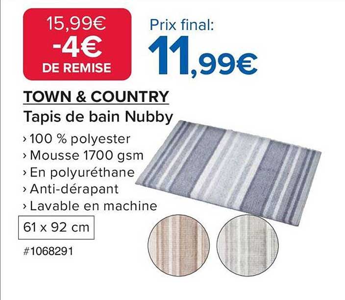 TOWN & COUNTRY Tapis de bain Nubby