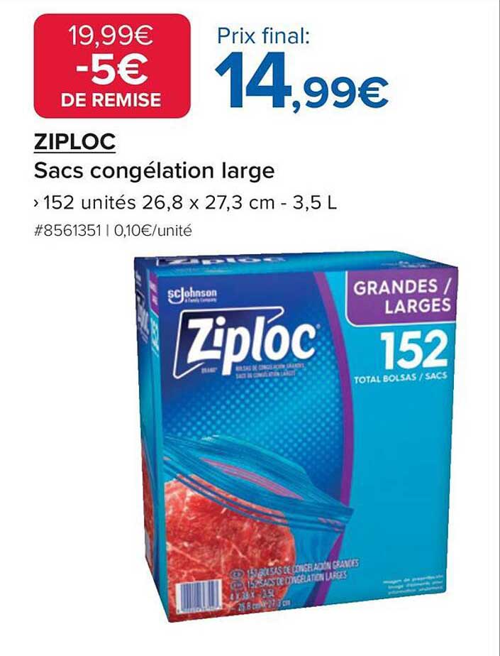 ZIPLOC  
Sacs congélation large