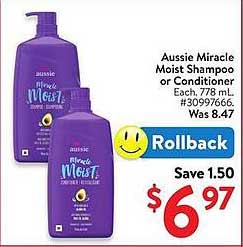 Aussie Miracle Moist Shampoo or Conditioner