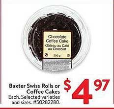 Baxter Swiss Rolls or Coffee Cakes